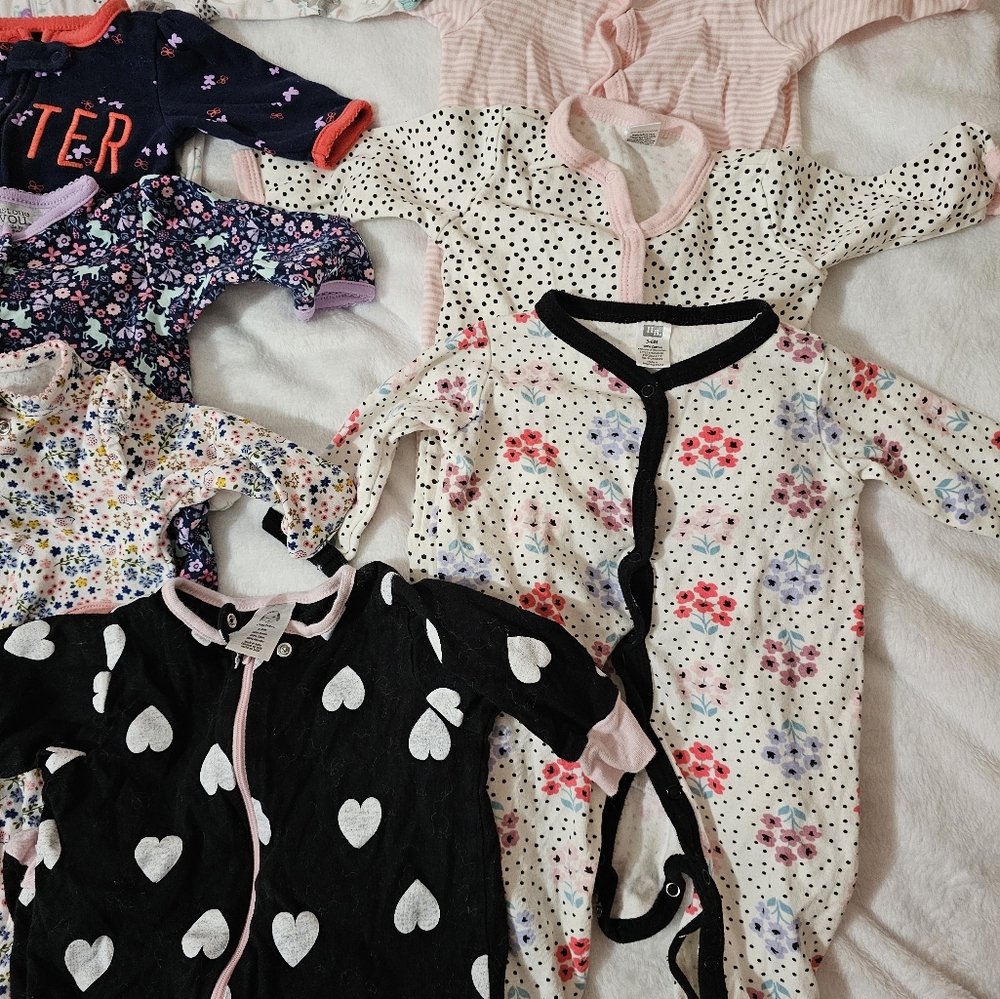 Baby Girl 3-6 months sleeper outfit bundle